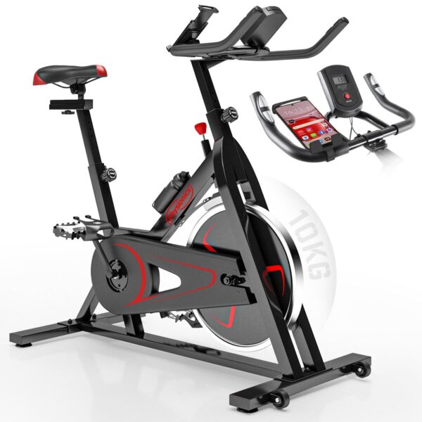 Motionscykel - med LCD display, ergometer, pulsmåler, max 120 kg