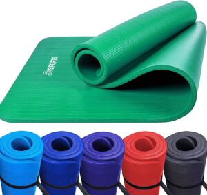 Yogamåtte, 190 x 80 cm, 1,5 cm Stärke, Rutschfest, Faltbar, mit Tragegurt, Grün - Gymnastikmatte, Sportmatte, Fitnessmatte, Trainingsmatte für Fitness, Pilates, Sport, Workout