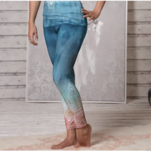 Yoga leggings indigo peach - Størrelse: XS - Yoga tøj - Spirit Of Om - GodKarmaShop