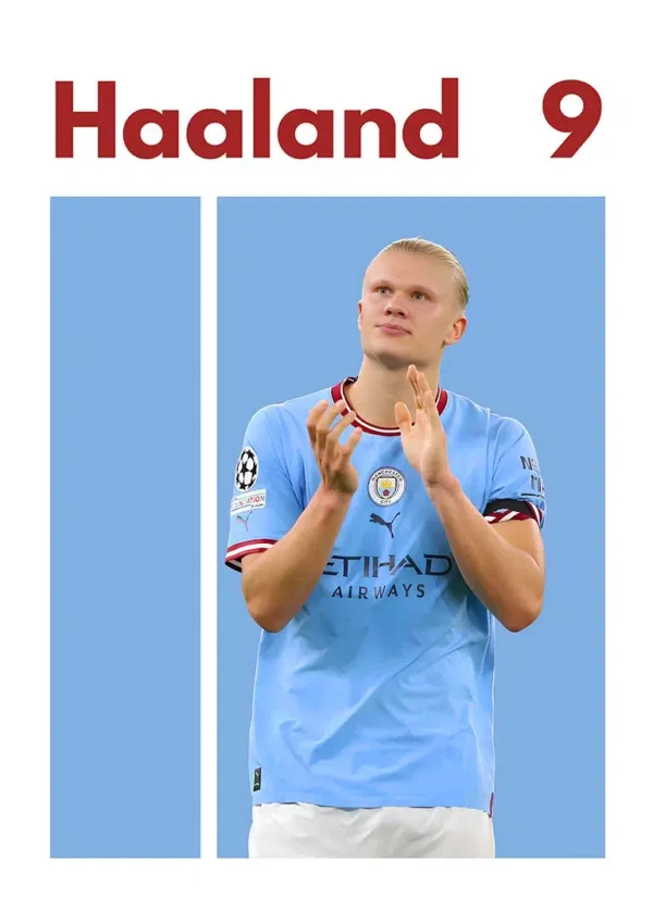 Haaland Man City Fodbold Plakat