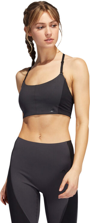 Adidas Yoga Studio Lightsupport 3stripes Sports Bh Dame Xs/ac Sort