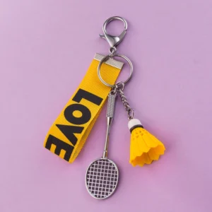 Badminton Lovers Keychain Pendant Cute Racket Car Key Chain Link Men's Women's Bags Mobile Phone Accessories Couple Lanyard
