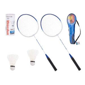 Badmintonsæt: 2 ketchere, fjerbolde, taske