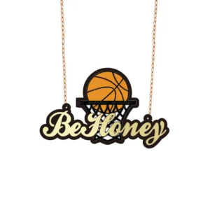 BeHoney Custom cartoon name Basketball baseball football character pet pendant necklace for kids children