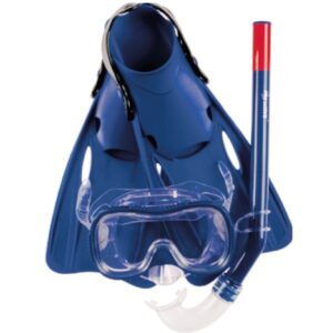 Dykkersæt barn maske, snorkel&svømmefødder blå str. 27-30