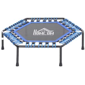 Fitnesstrampolin, Trampolin Til Yoga, Havetrampolin, Stål + Pp, Blå, ⌀105 X 26H Cm