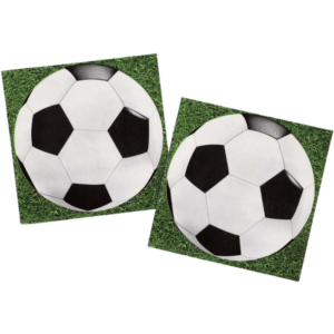 Fodbold servietter 20x - 33x33 cm