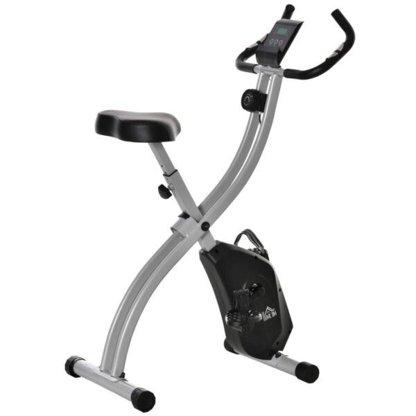 Motionscykel Cykeltræner Med 8 Niveauer Af Justerbar Magnetisk Modstand, Foldbar Fitnesscykel, H⌀jdejusterbart Lcd-Display, Hånd