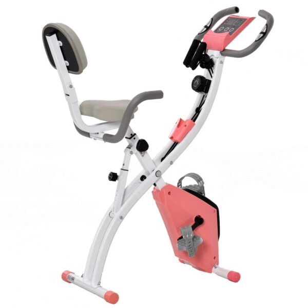 Motionscykel X-Bike 2-I-1 Cykeltræner Lcd-Skærm Sammenfoldelig Hjemmetræner Trimhjul Med 8-Trins Justerbar Magnetisk Modstand