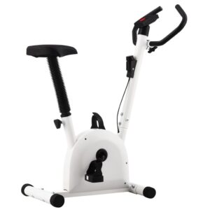 Motionscykel med båndmodstand hvid