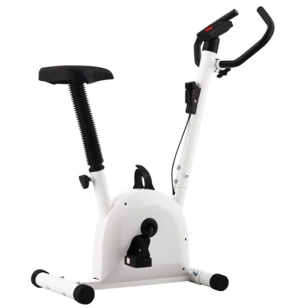 Motionscykel med båndmodstand hvid