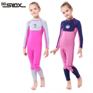 SLINX Kids New 3MM Neoprene UV Protection Wetsuit Children's Diving Suit One Piece Swimsuit for Snorkeling Scuba Diving Surfing