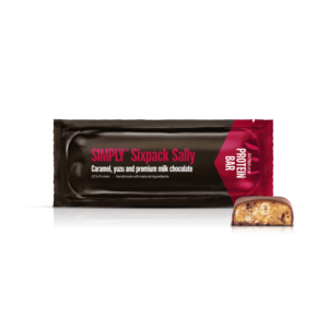 Simply® Sixpack Sally Proteinbar | Karamel, yuzu, sesam og premium mælkechokolade