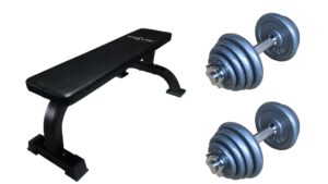 TITAN LIFE Bench Flat Basic m/håndvægte - FRI FRAGT - Træningsbænk & 2 håndvægte á 15 kg