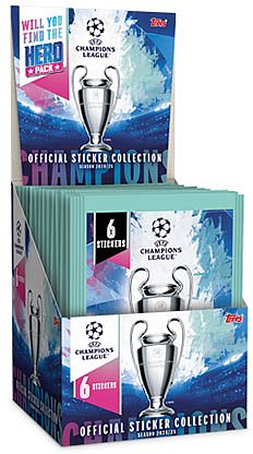 Topps Fodbold-Stickers/KlistermÃ¦rker: Champions League 2024/2025 - Booster Display - 1 Box med 50+1 Pakker