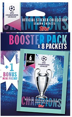 Topps Fodbold-Stickers/KlistermÃ¦rker: Champions League 2024/2025 - Eco Pack Box (8+1 Boosters)