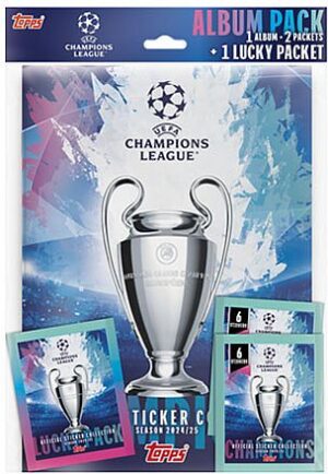 Topps Fodbold-Stickers/KlistermÃ¦rker: Champions League 2024/2025 - Starter Pack (Album + 3 Boosters)