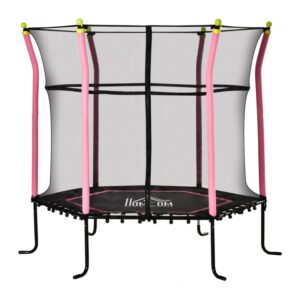 Trampolin ⌀160 cm Max 60 kg med Net Rosa