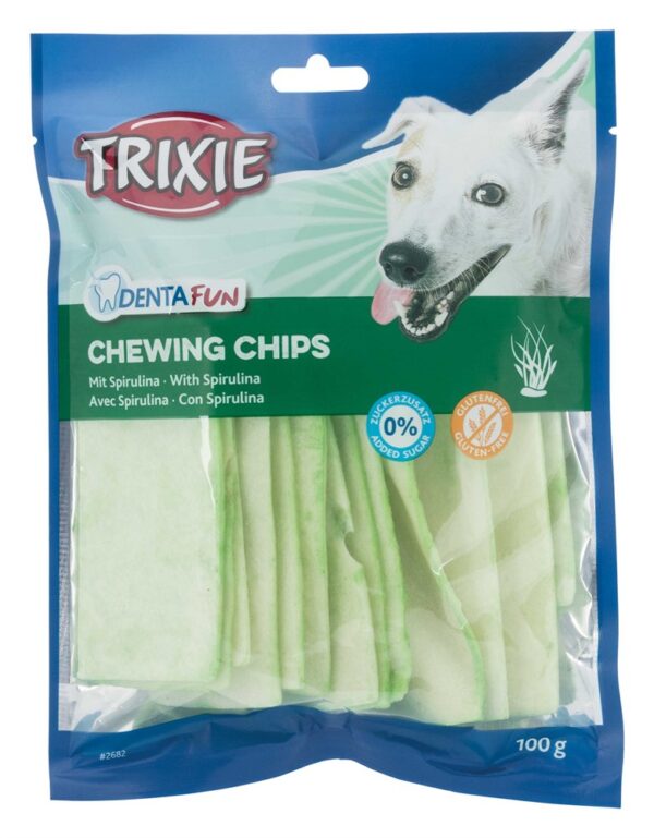 Trixie Denta Fun Chewing chips med Spirulina Alger - 100 g