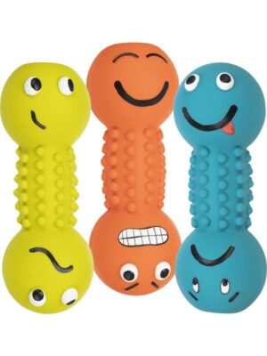 Trixie Smiley dumbbell latex 19 cm assorted colours