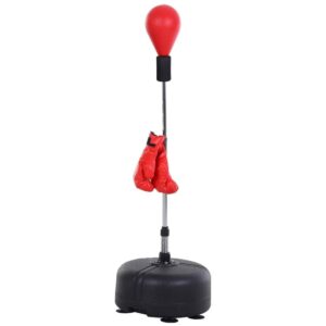 Boksebold med stativ, 136-154 cm h⌀jdejusterbar boksesæk, stående boksebold med boksehandsker, til teenagere og voksne, til udst