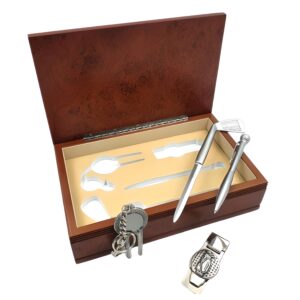 Golf Gavesæt i Brun Trææske