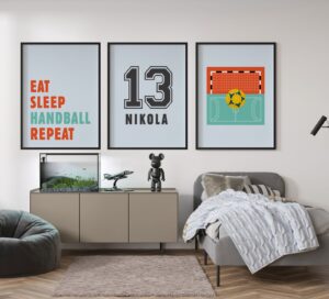 Personlig Plakat - Håndbold Design / Sæt af 3