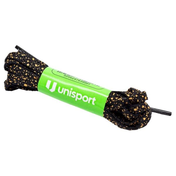 Unisport Snørebånd Speckled 110x0,5cm 1-Pak - Sort/Guld