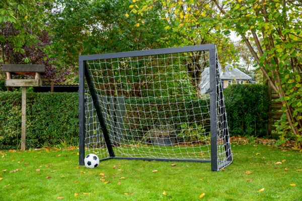 Fodboldmål i TRÆ - FRI FRAGT - 200 cm x 160 cm med net i SORT - KRAFTIG KVALITET - HURTIG LEVERING