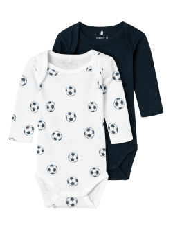 Name It 2pak Bodystocking med fodbolde til baby 86