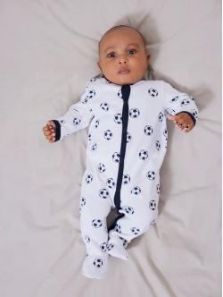 Name it pyjamas dragt i hvid m. fodbolde til børn 86