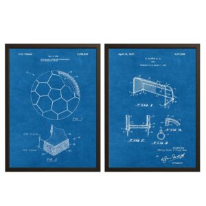 Patent Tegning Plakat - Fodbold og Mål / Sæt af 2