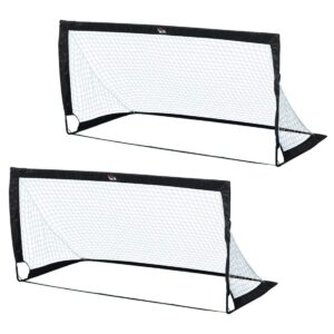 Sammenklappelige sorte fodboldmål 186x90x89 cm