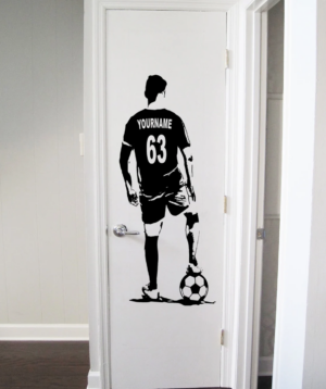 Wallsticker - Fodbold fodboldspiller / Personlig / Navn og nummer