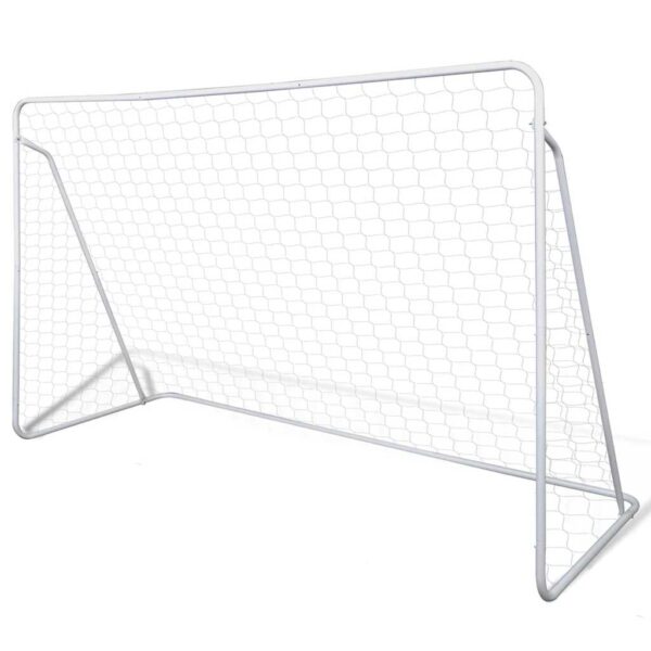 vidaXL fodboldmål med net 240x90x150 cm stål