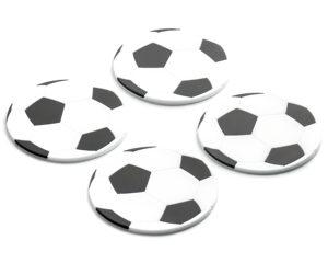 Fodbold Glasbrikker - 4 stk.