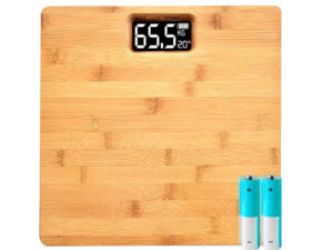 Elektronisk Bambus Digital Badevægt med Temperaturmåling