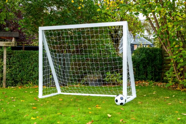 Fodboldmål i TRÆ - FRI FRAGT - 200 cm x 160 cm med net i HVID - KRAFTIG KVALITET - HURTIG LEVERING