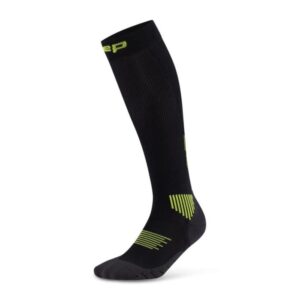 CEP Core Run Socks Tall 5.0 Str. 45-48 V Sort/Grøn Herre - Løbestrømper til optimal komfort