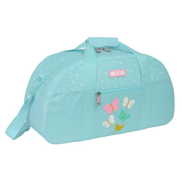 Moos sportstaske Butterflies - lyseblå, 50 × 26 × 20 cm