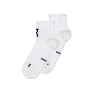 On Core Run Socks Mid - 2 Par Strømper M Hvid Unisex, Komfortable og Åndbare Løbestrømper