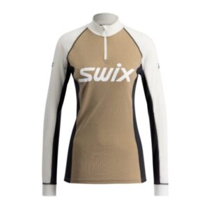 Swix RaceX Classic Half Zip Trøje til Dame XL - Brun, ideel til langrend og aktive udendørs aktiviteter