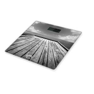 Digital badevægt Little Balance Pontoon - brun/multifarvet, 180 kg, 30 × 30 cm