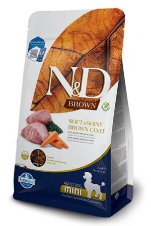 Hundefoder tørfoder Farmina N&D Brown Adult Mini – lam, spirulina og gulerod – 2 kg