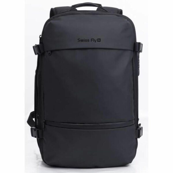 Sportstaske 40 L - sort duffeltaske med lås, laptoprum 17″
