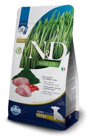 Hundefoder tørfoder Farmina N&D Spirulina Lam Puppy Mini 2 kg