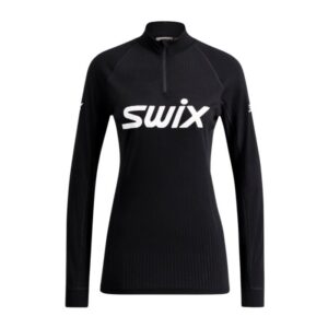 Swix RaceX Classic Half Zip Trøje til Dame - Sort, ideel til langrend og aktiv udendørs brug
