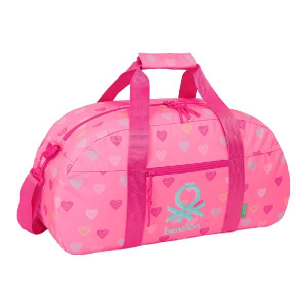 Benetton sportstaske Heart - pink, 50 × 26 × 20 cm