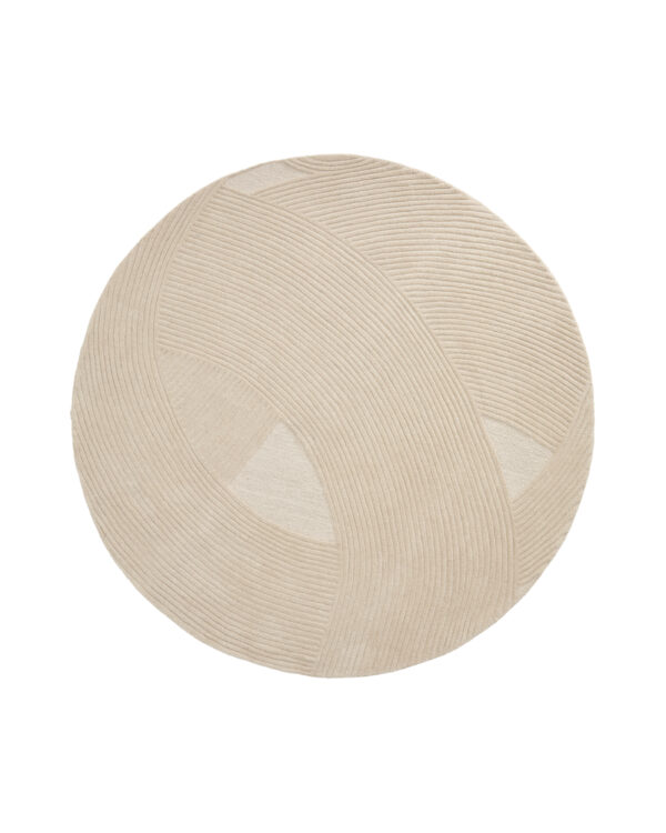 KAVE HOME Domm gulvtæppe, rund - beige uld (Ø200)