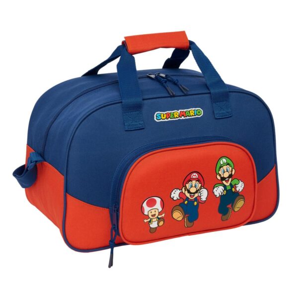 Super Mario sportstaske - Mamma mia, rød/marineblå, 40 × 24 × 23 cm